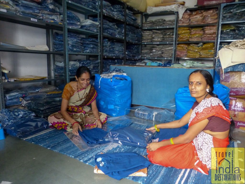 women working in packaging in dabu printing facility