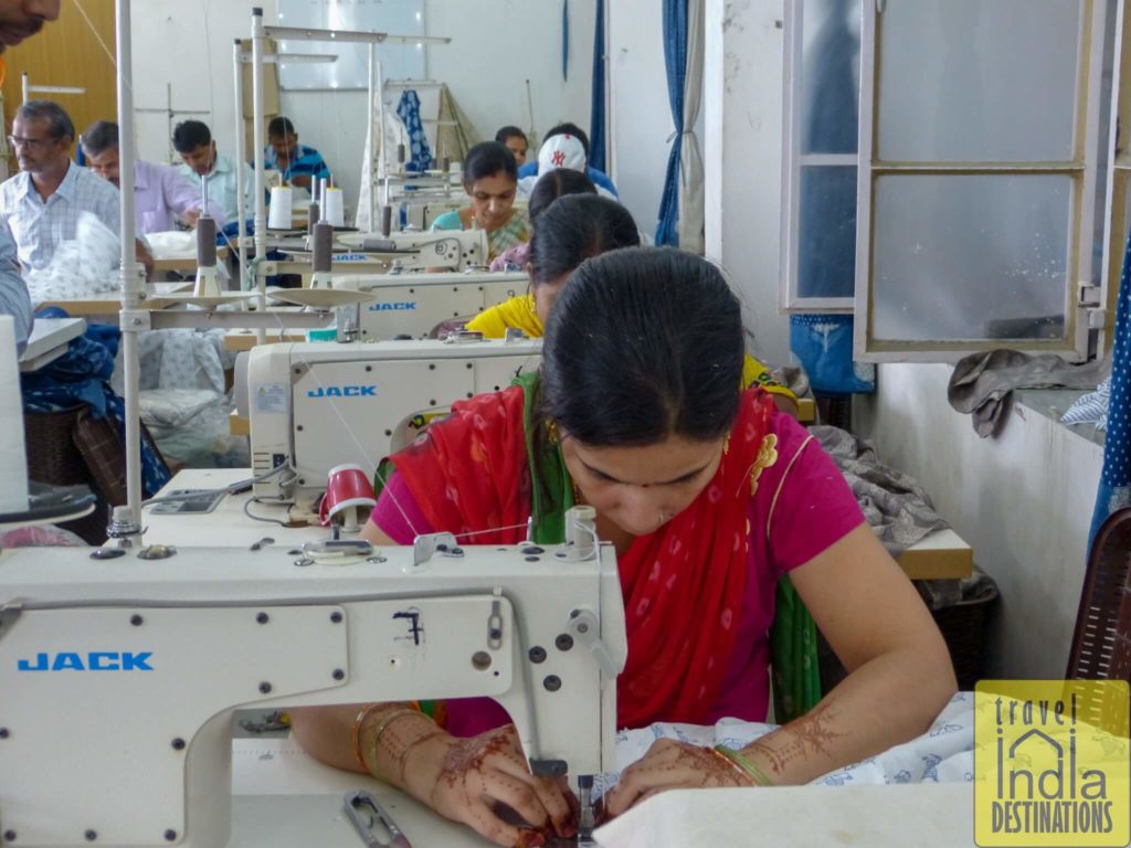 the stitching department at dabu printing facility