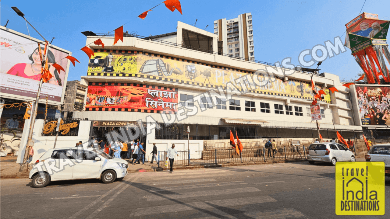 An exterior shot of the renovated building of Plaza Cinema in Dadar, Mumbai.
