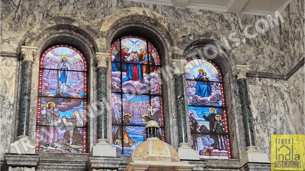 Altar Stained Glass Panels at Don Bosco Church Mumbai