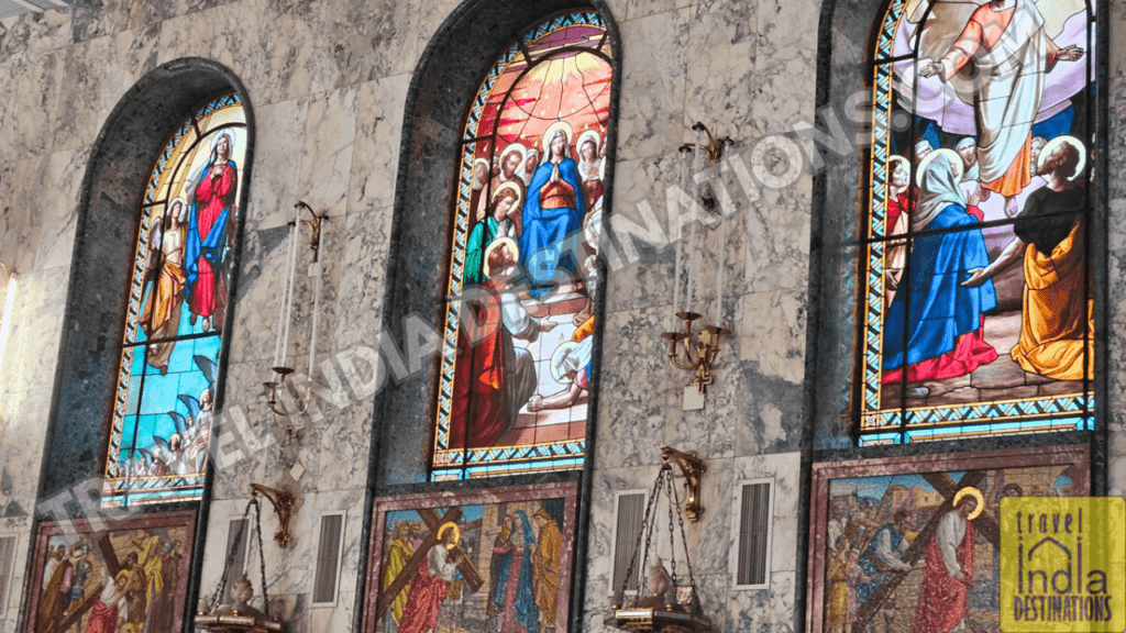 Stained Glass panels at Don Bosco Church in Mumbai