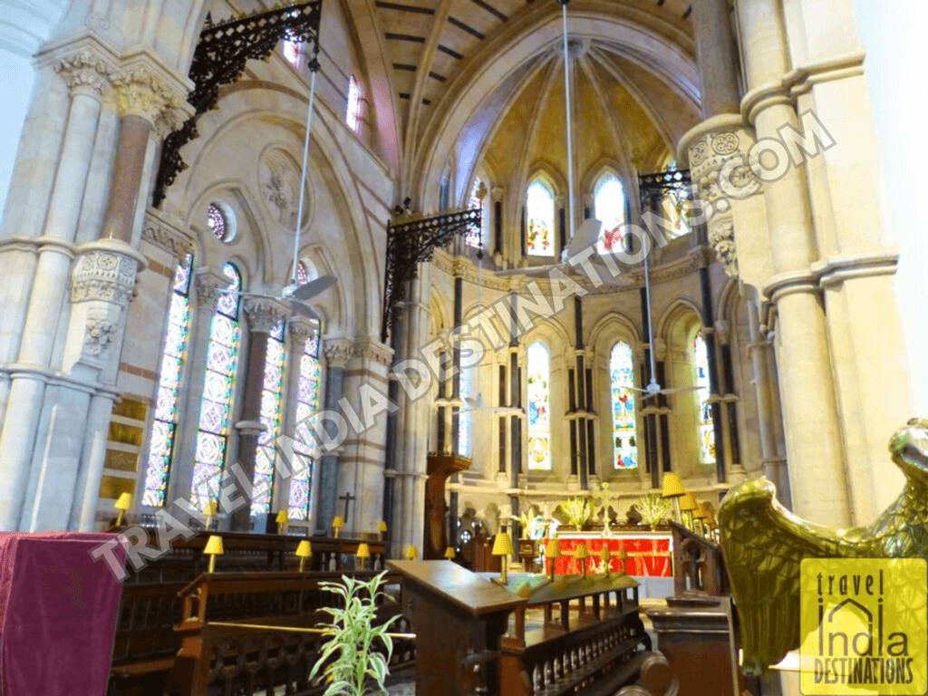 The altar area of the cathedral in Mumbai
