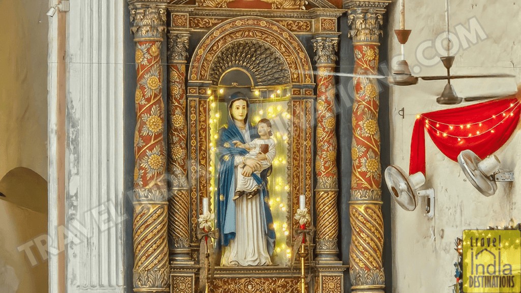 Our Lady of Navigators idol at St Andrew's Church in Mumbai