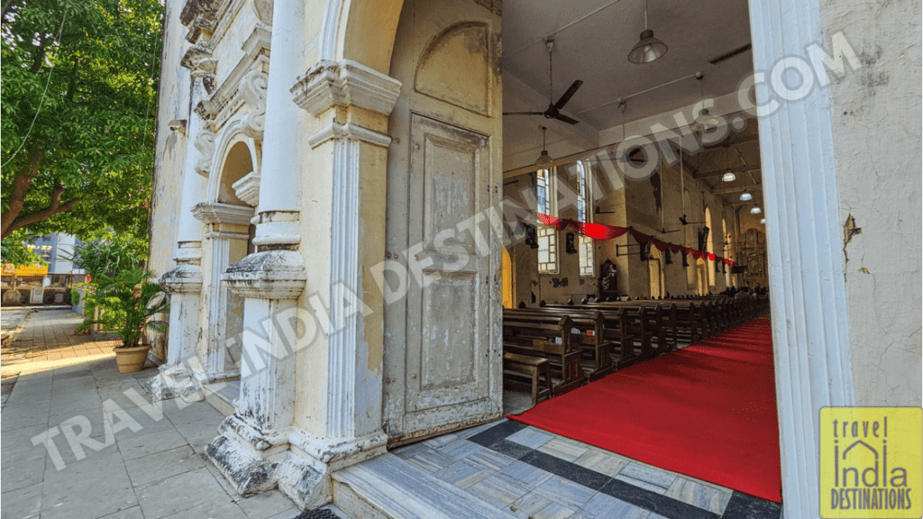 the door of famous church in Mumbai