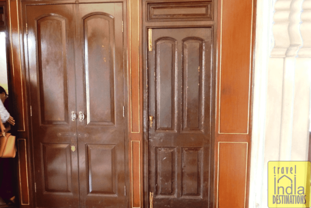 A fake wooden door in Udaipur City Palace