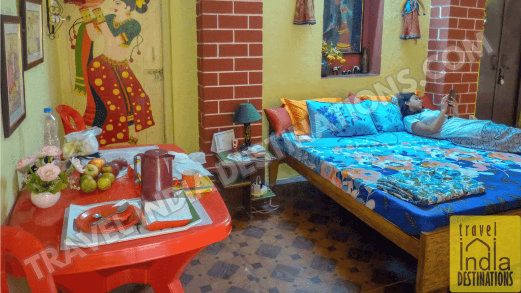 Sarah Relaxing at Udaipur Airbnb