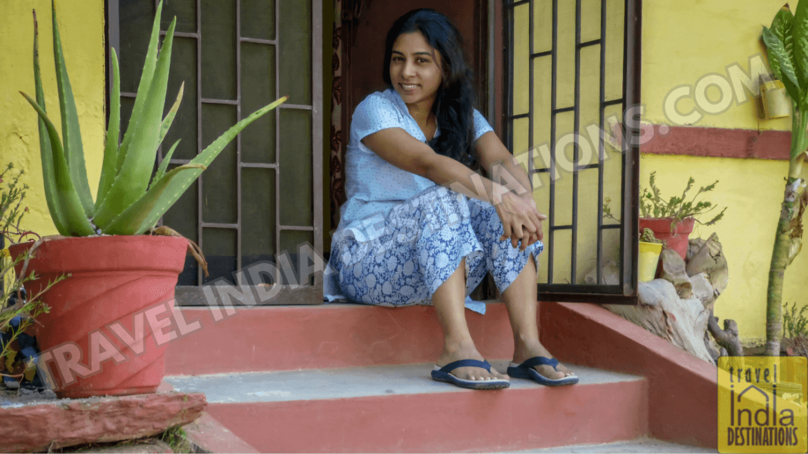 Sarah Sitting at Airbnb in Udaipur