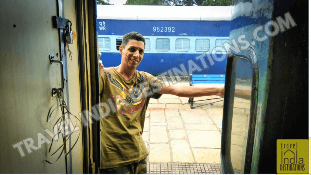 Sharukh Posing at the Train Door