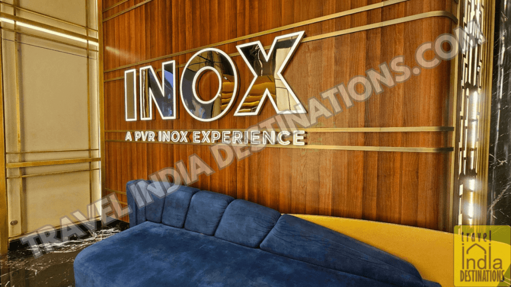 the branding of INOX on the second floor of Eros