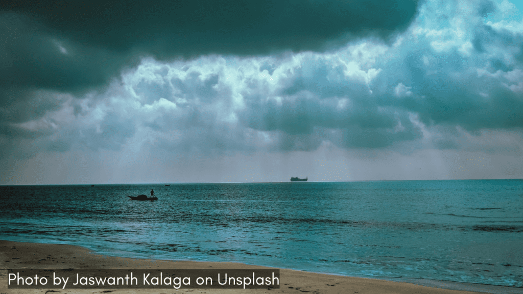 Monsoon clouds hovering over Kakinada Beach