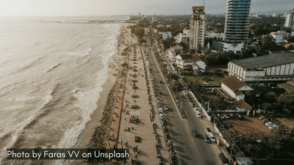 A drone shot of the beach in Kozhikode voted as the tenth safest city in India
