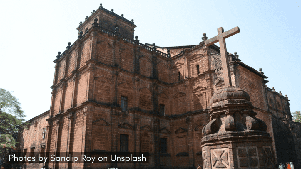 a view of basilica of bom jesus in Goa