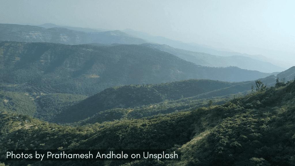 A view of the hills in Katraj Ghat one of the scenic ghats in Maharashtra