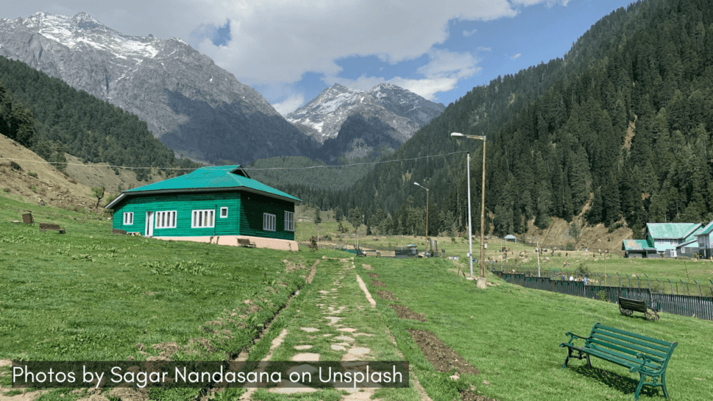 a view of mountains in Pahalgam Kashmir