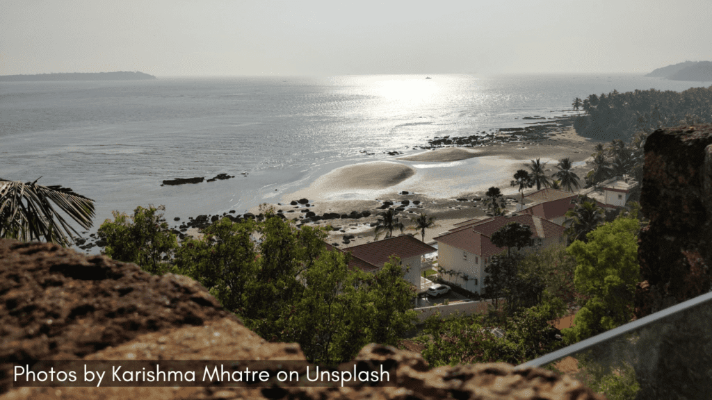 A view of the beach from Reis Magos Fort in Goa