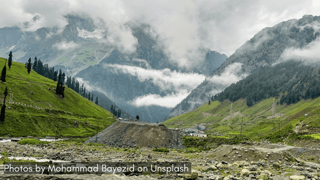 a view of clouds hovering in Sonamarg to celebrate Christmas in July