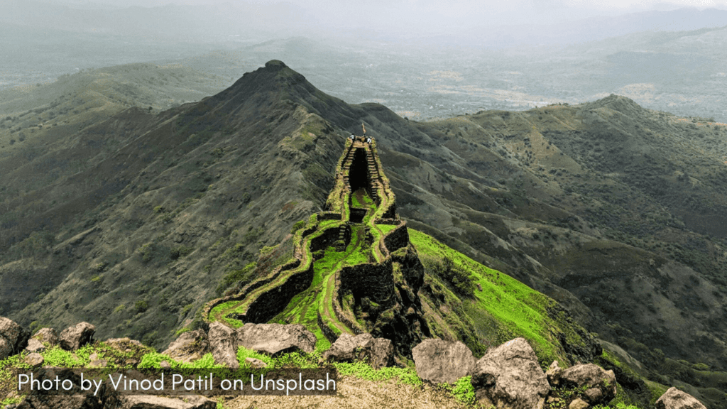 a panoramic view of Torna one of the vital Maharashtra forts