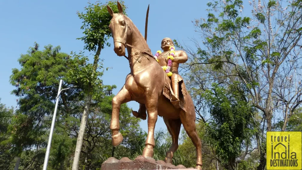 a statue of Chhatrapati Shivaji Maharaj at National War Memorial Pune