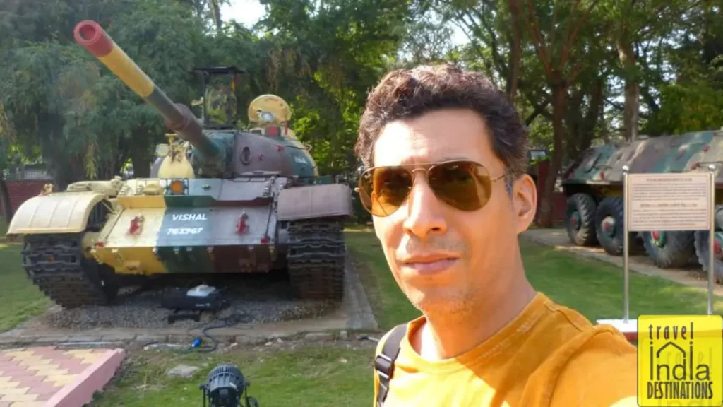 T55 army tank at national war museum in Pune