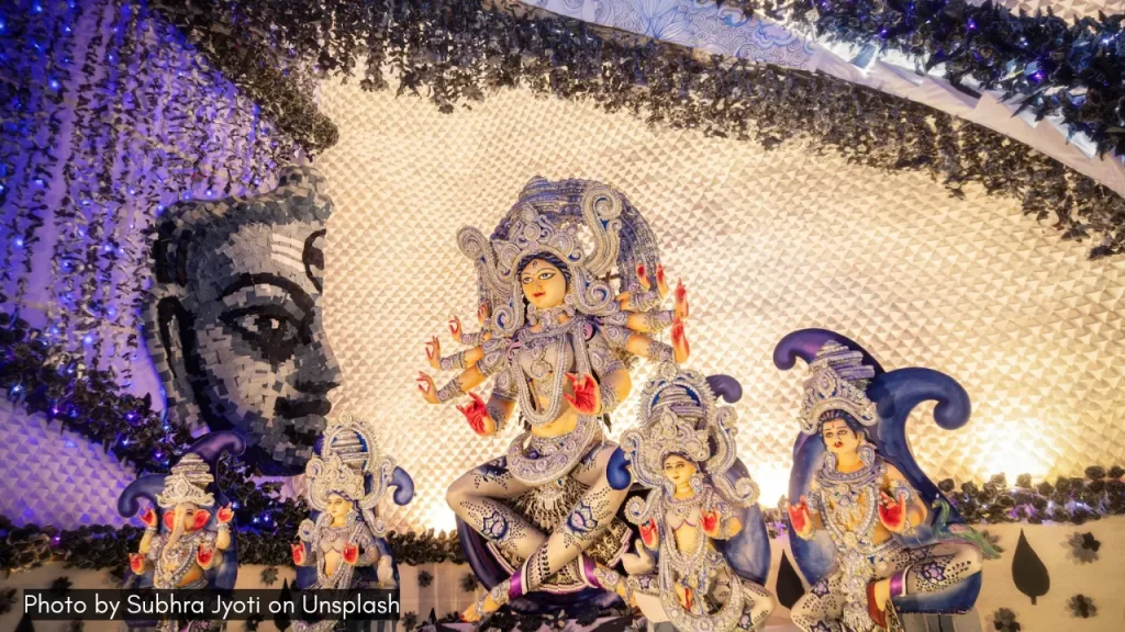 the lavish set pieces around durga puja in Kolkata