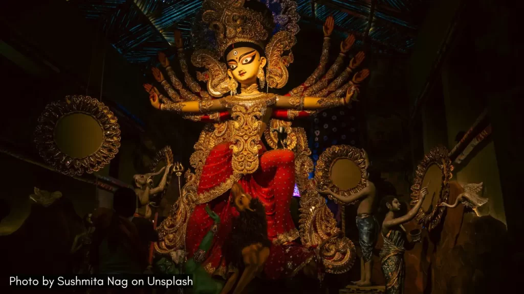 One of the idols during Durga puja in kolkata