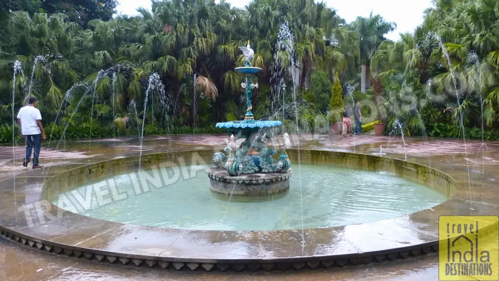 one of the rain fountains at saheliyon ki bari udaipur