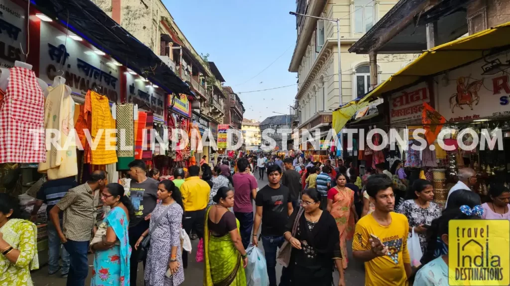 a street view of bhuleshwar market mumbai where people are shopping for diwali