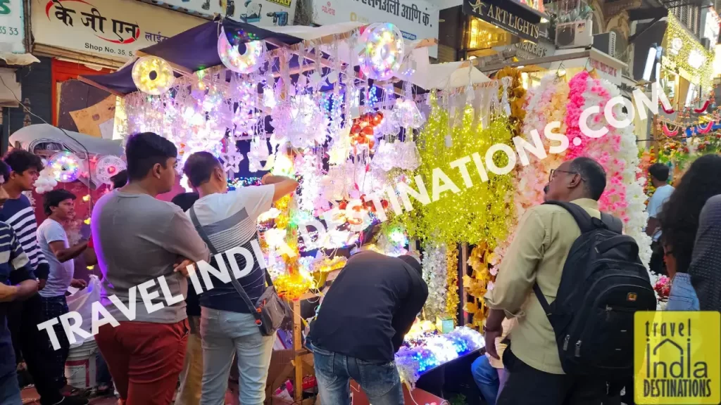 diwali light stalls at crawford market is where people do diwali shopping in mumbai