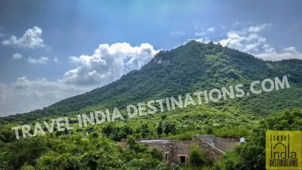 panoramic view of mountains around sajjangarh biological park