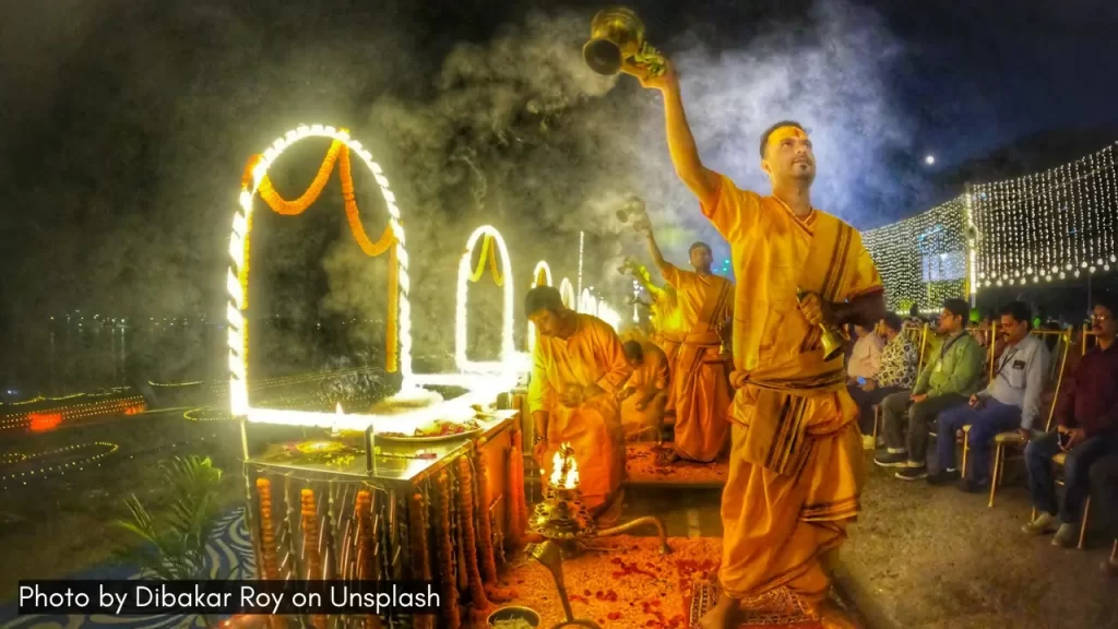 people celebrate diwali with durga puja in kolkata