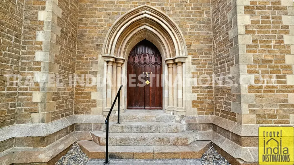 the newly renovated aisle door at afghan church in mumbai