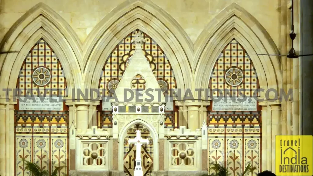 the main altar at afghan church in mumbai made from Porbunder limestone