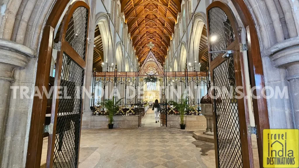 a view of church interior as soon as one enters the afghan church in mumbai