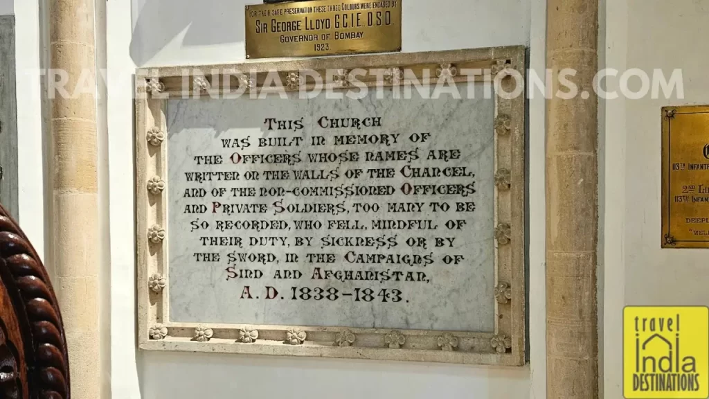 the main plaque at afghan church in mumbai