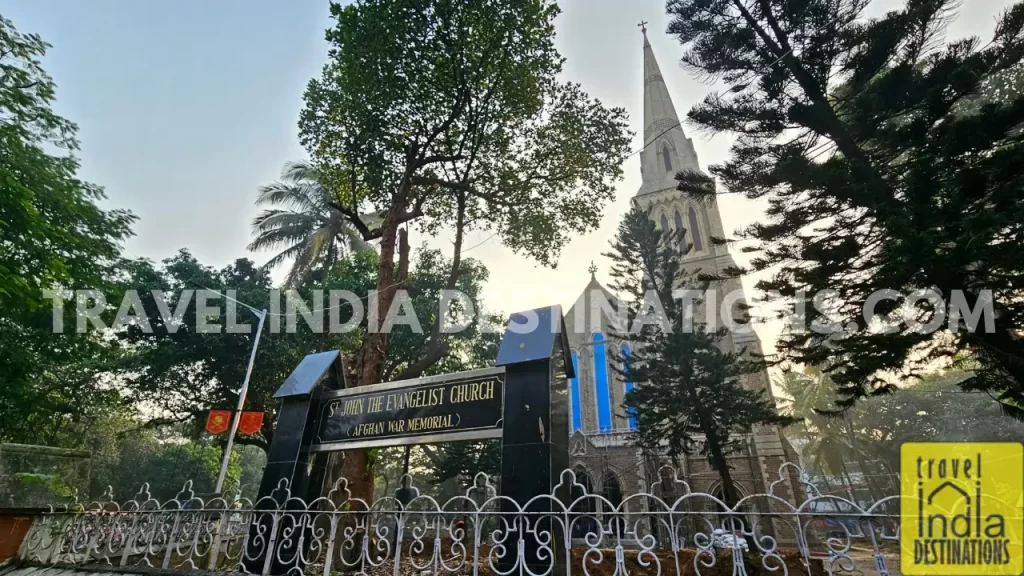 st john the evangelist church plaque outside afghan church mumbai