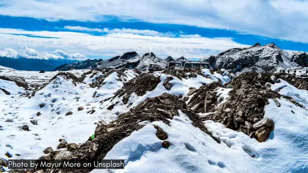 the snowy landscape of tawang arunachal pradesh