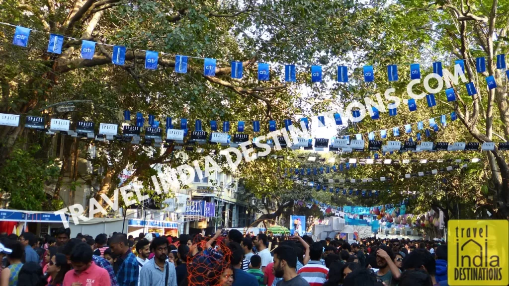 crowds at the kala ghoda arts festival in mumbai