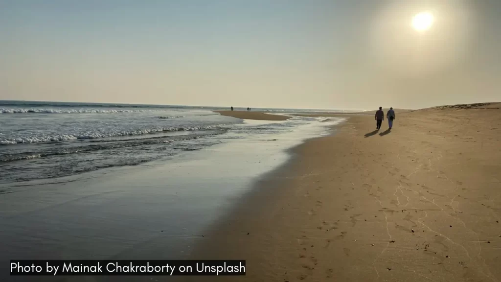 the pristine golden beach in Puri Odisha