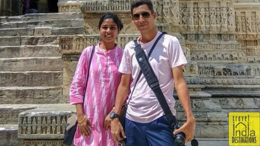 sarah and sharukh at jagdish temple udaipur