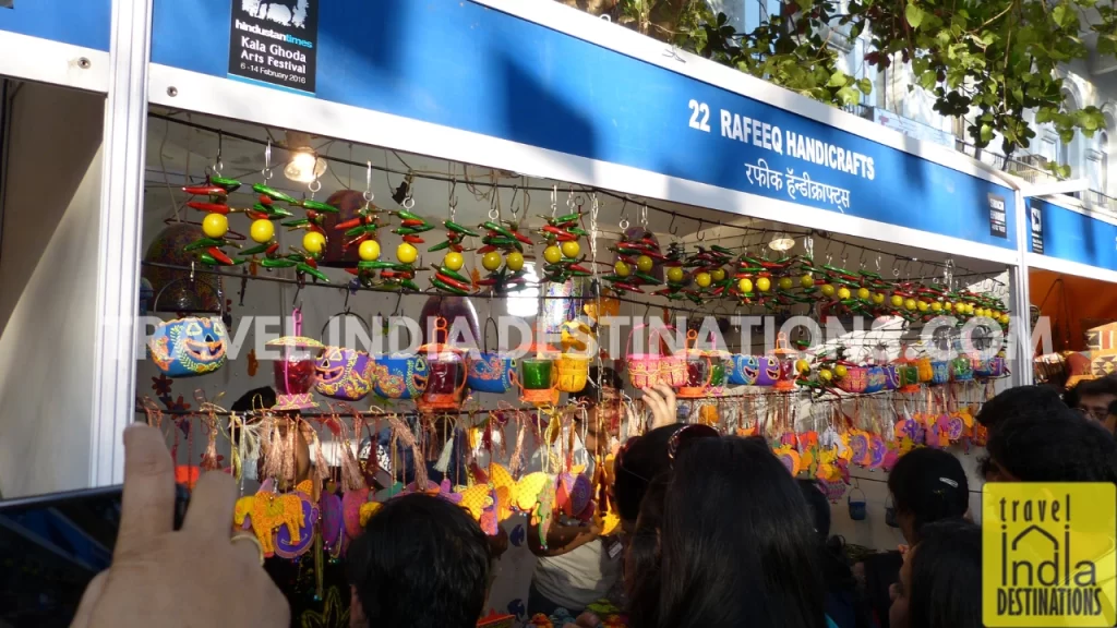 stalls at kala ghoda arts festival in mumbai