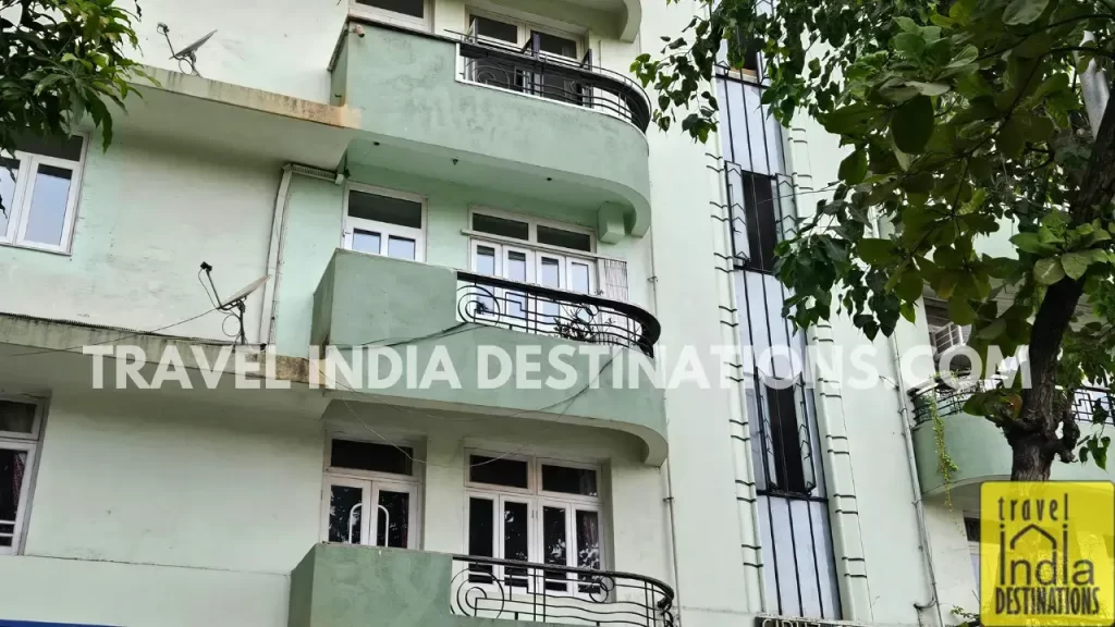 Art Deco style balconies and green pastel shade on Firuz Ara building in Mumbai