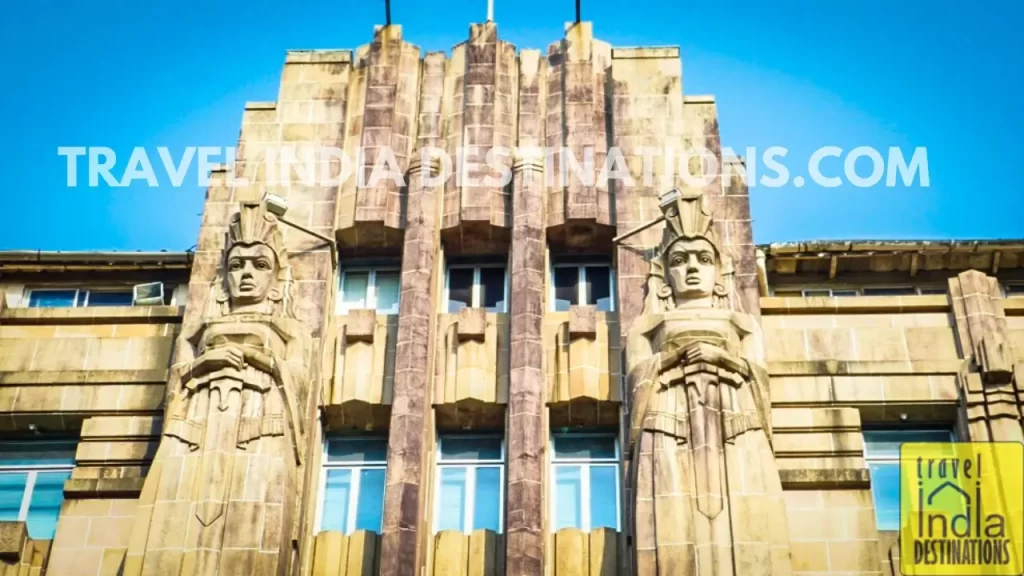 the relief work on exterior of the New India Assurance Building near Fort Mumbai