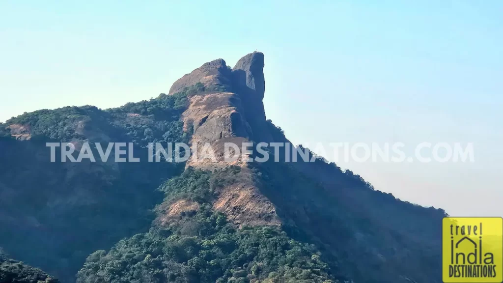 a view of Duke's Nose in Lonavala from highway during November in India.