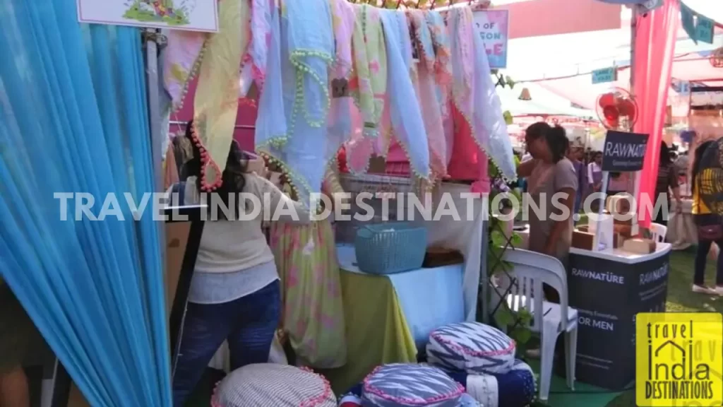 a stall for home furnishings at the little flea market in BKC Mumbai