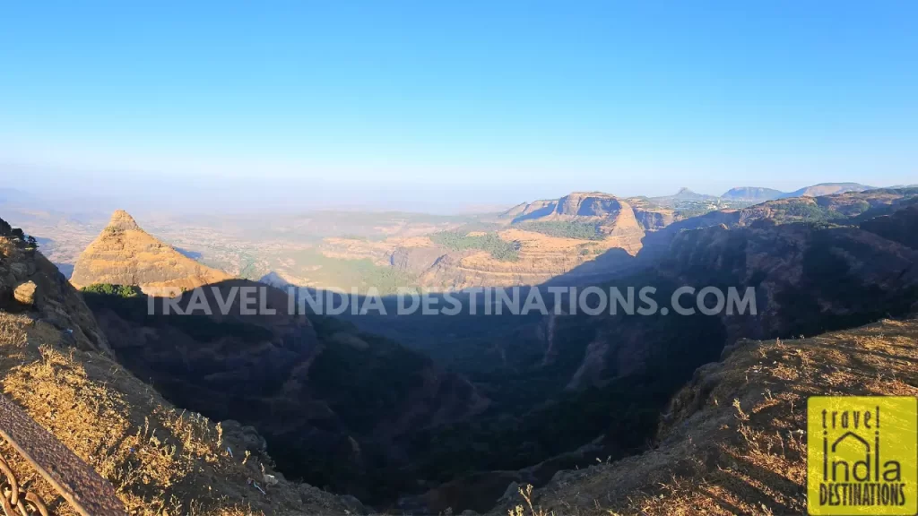 A panoramic view of the valley from Tiger Point in Lonavala