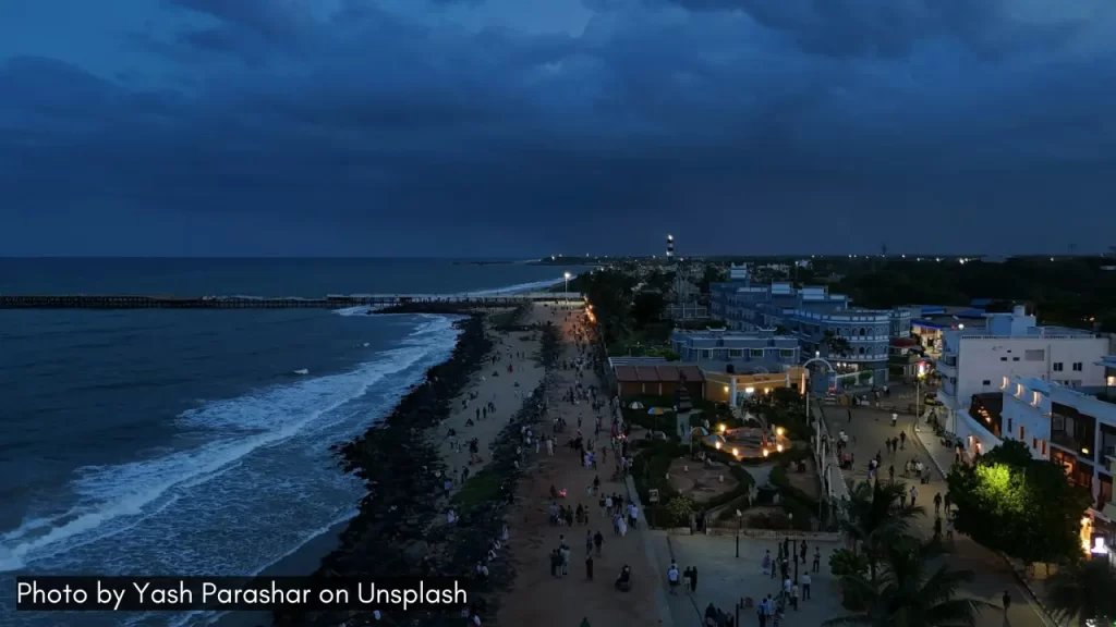 An evening cloudy view of Pondicherry one of the best places to visit in June in India
