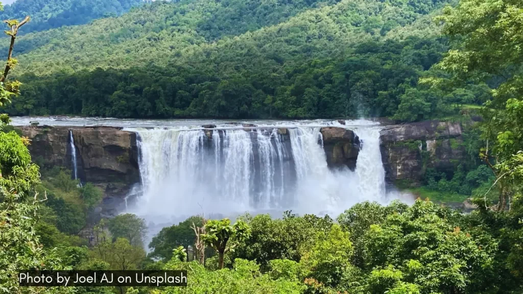 A gorgeous shot of Athirapally Falls in Thrissur Kerala one of the best places to visit in July in India