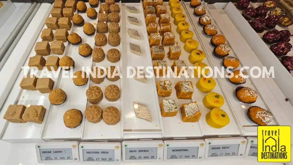 A range of sweets on display at Meetha by Radisson in Malad Mumbai perfect for Diwali, Holi and other special events.