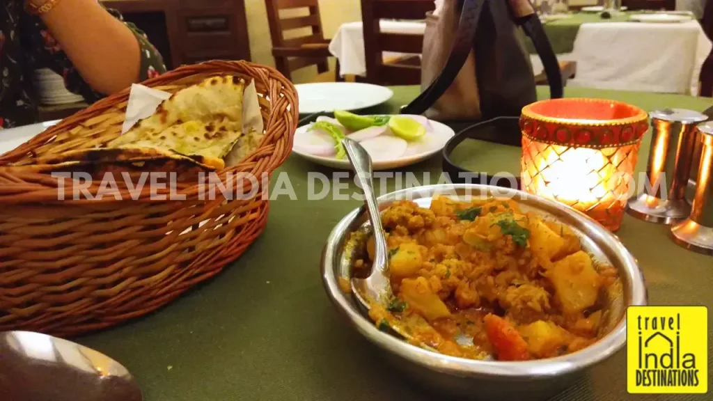 A picture of vegetarian food served at 1559 AD Udaipur packed with regional flavours.