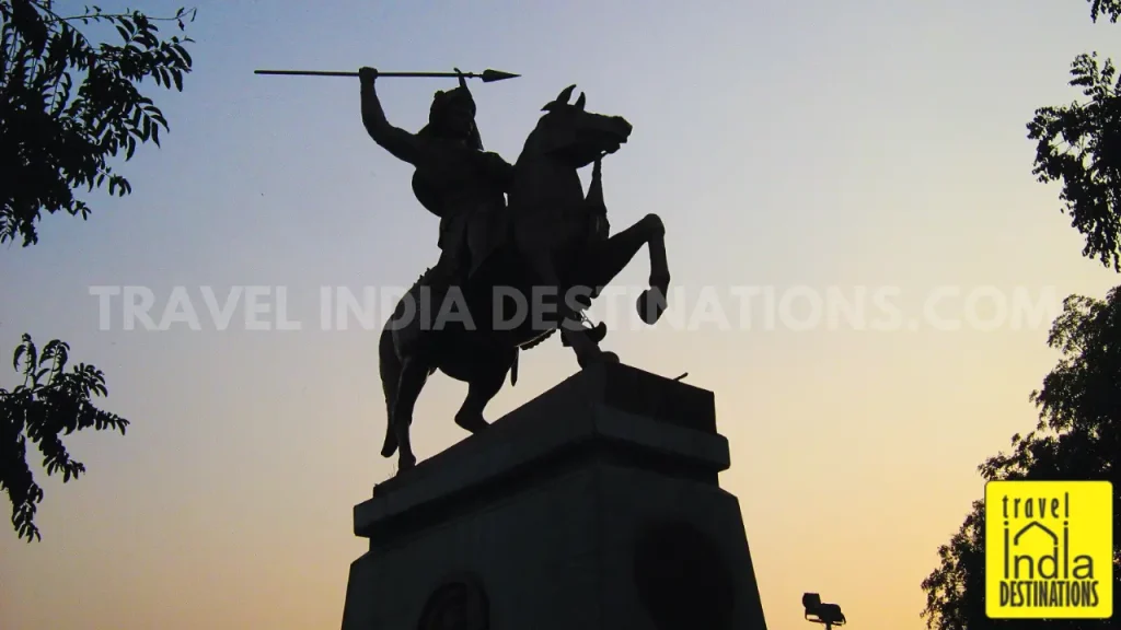 Equestrian statue of Peshwa Bajirao I outside Shaniwar Wada in Pune
